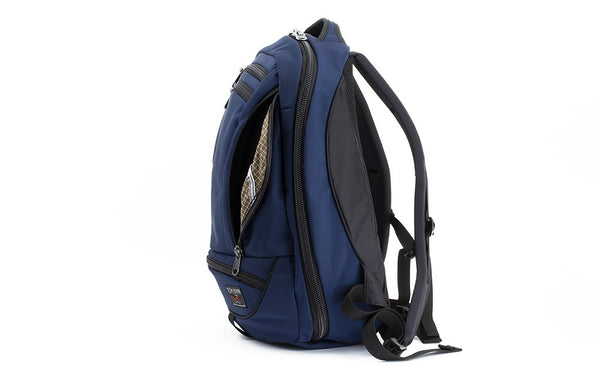 Side profile of Synik 22 in Deep Blue with Coyote Halcyon interior.